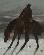 Gustave Courbet Hunter on Horseback oil painting artist